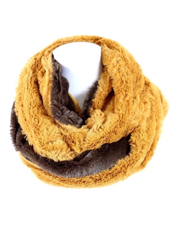 Accessories - Really Soft Yellow Brown Infinity Scarf